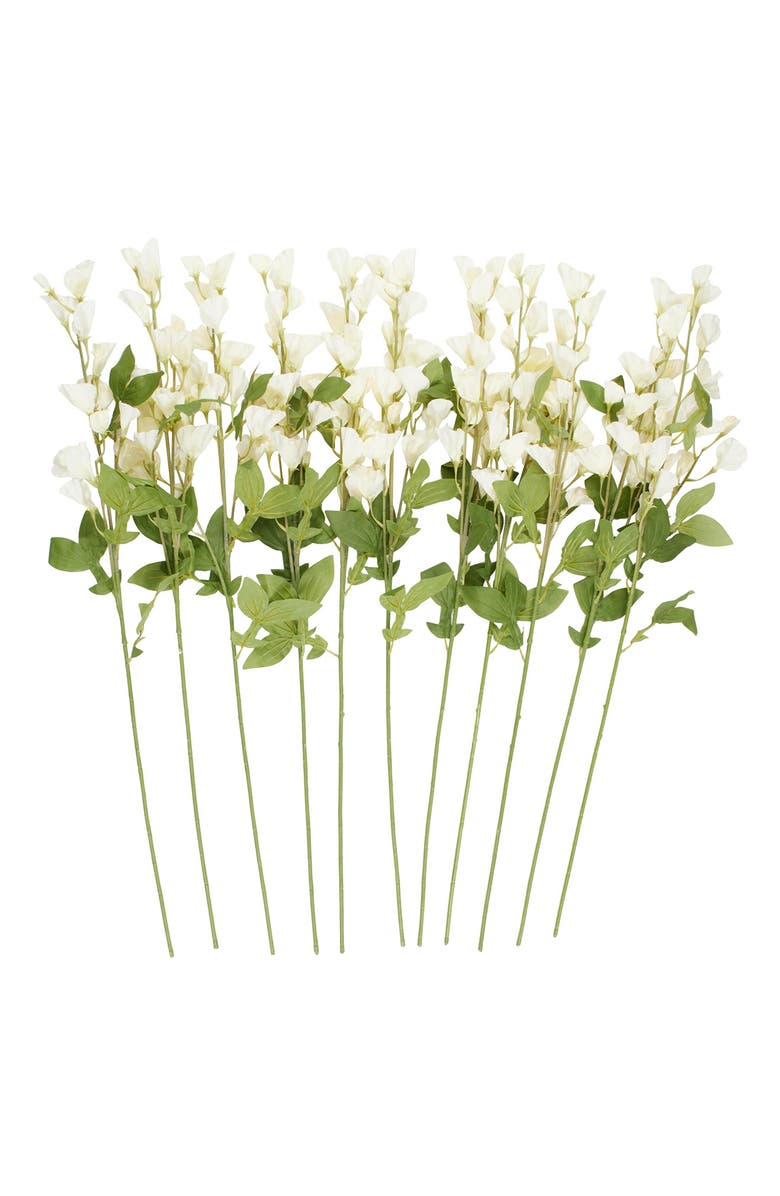 SONOMA SAGE HOME Set of 12 Sweet Pea Artificial Flowers, Main, color, White