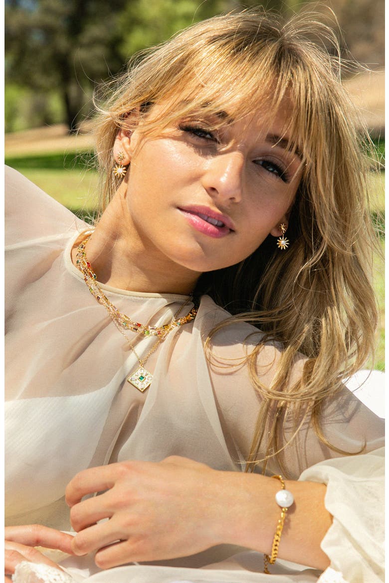 Goldie Crystal Station Necklace, Alternate, color, GOLD MULTI
