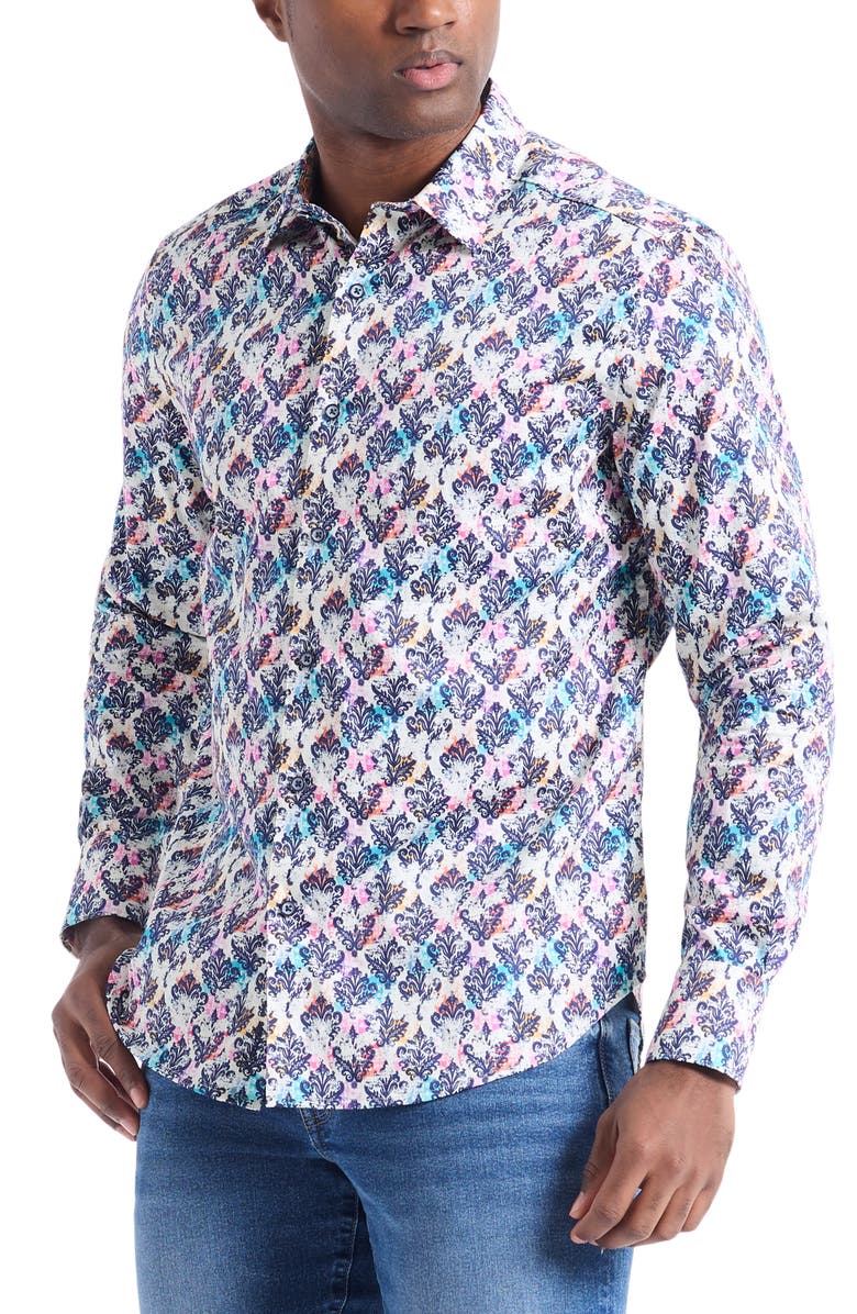Robert Graham Cobram Long Sleeve Cotton Button-Shirt, Alternate, color, 
