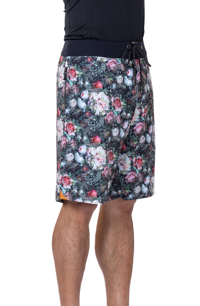 VAST Digi Floral Board Shorts, Alternate, color, Black/ Red Multi