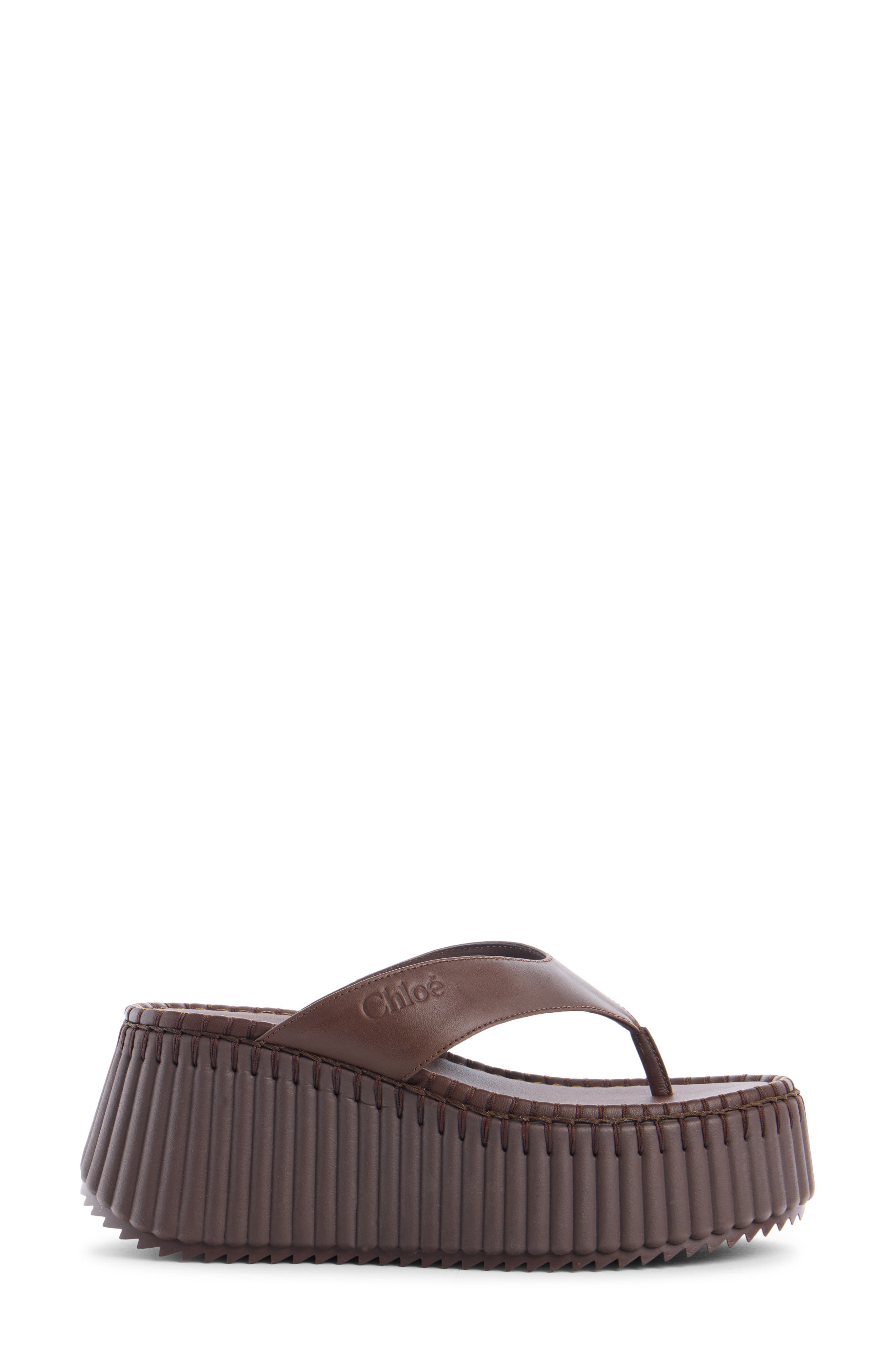 Chloé Nama Platform Wedge Sandal, Alternate, color, 