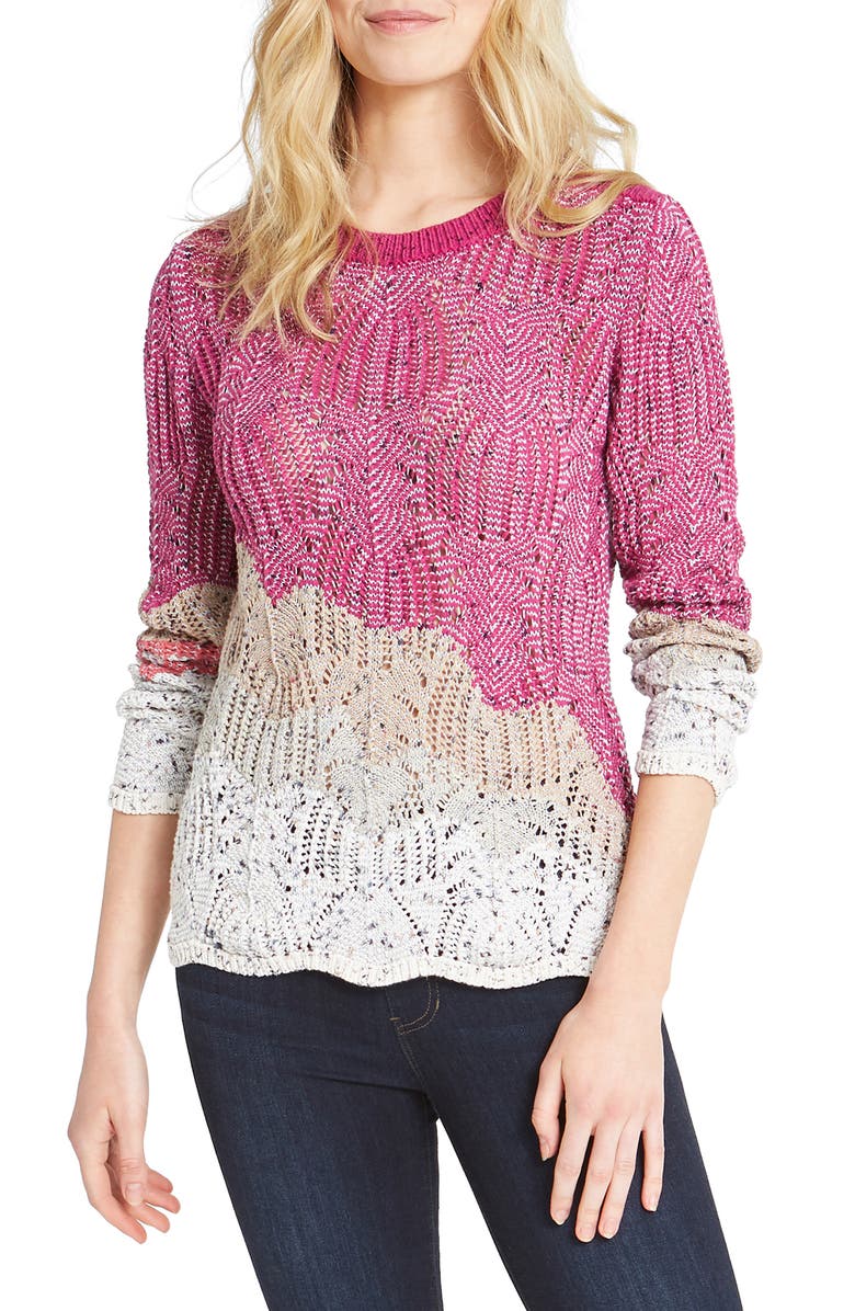 NIC+ZOE Peak Mixed Stitch Sweater, Main, color,