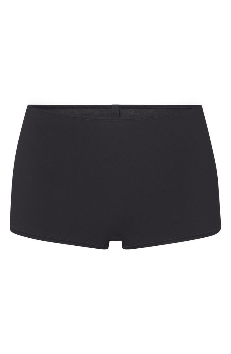 SKIMS Everyday Cotton Boyshorts, Alternate, color, Onyx