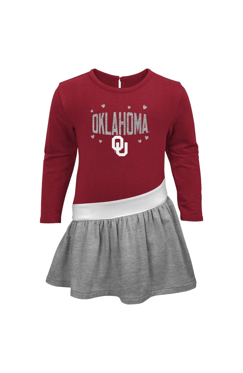 Outerstuff Toddler Crimson Oklahoma Sooners Heart to Heart French Terry Dress, Alternate, color, 