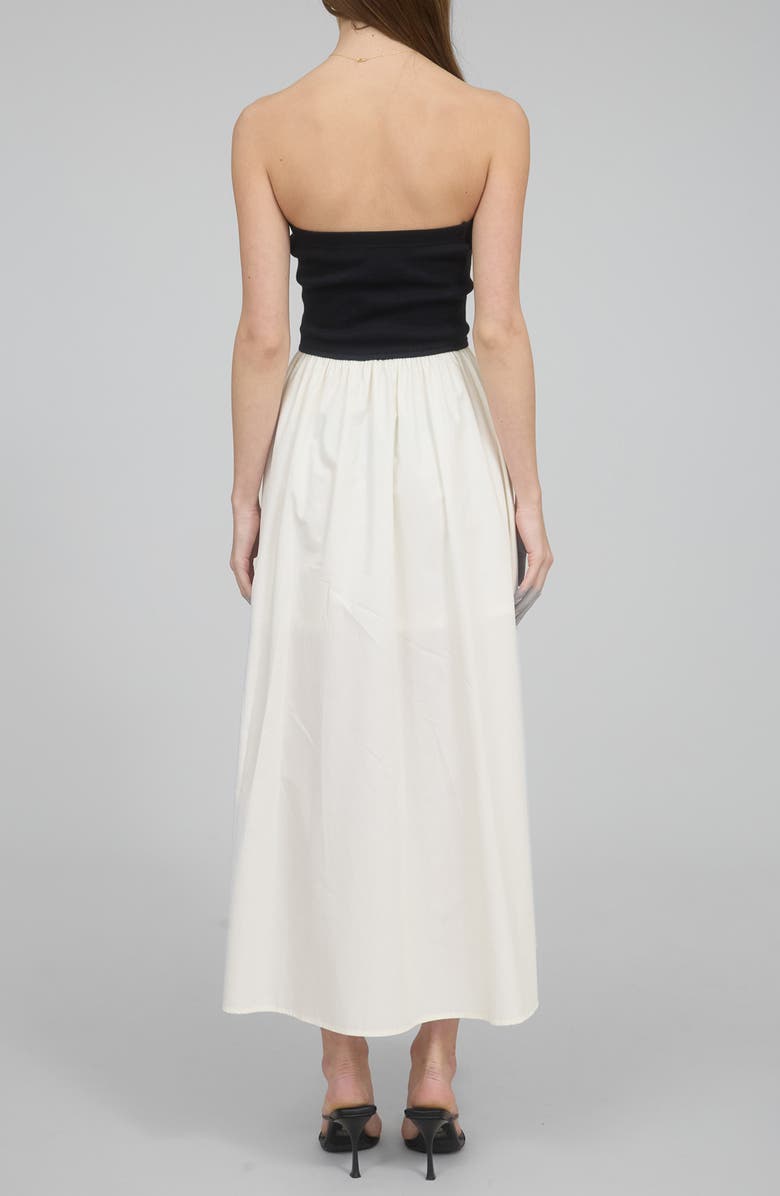 Blu Pepper Mixed Media Strapless Maxi Dress, Alternate, color,