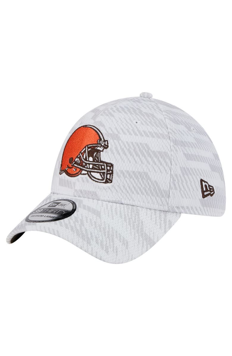 New Era Men's New Era White Cleveland Browns Gameday Graded 39THIRTY Flex Hat, Main, color,