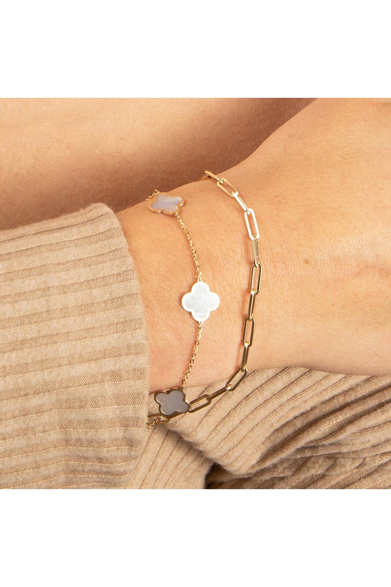 Small Mother of Pearl Clover Bracelet, Alternate, color, Mother of Pearl