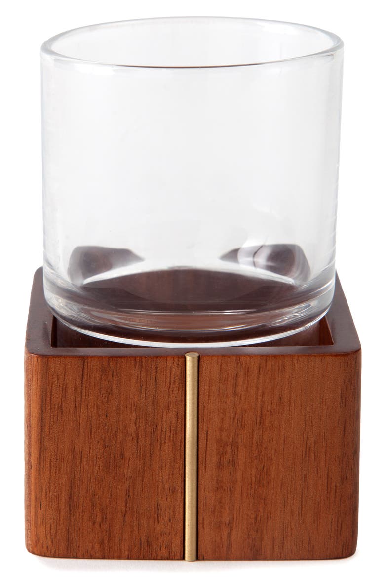 Sutton Glass & Acacia Wood Tumbler, Main, color, ACACIA WOOD