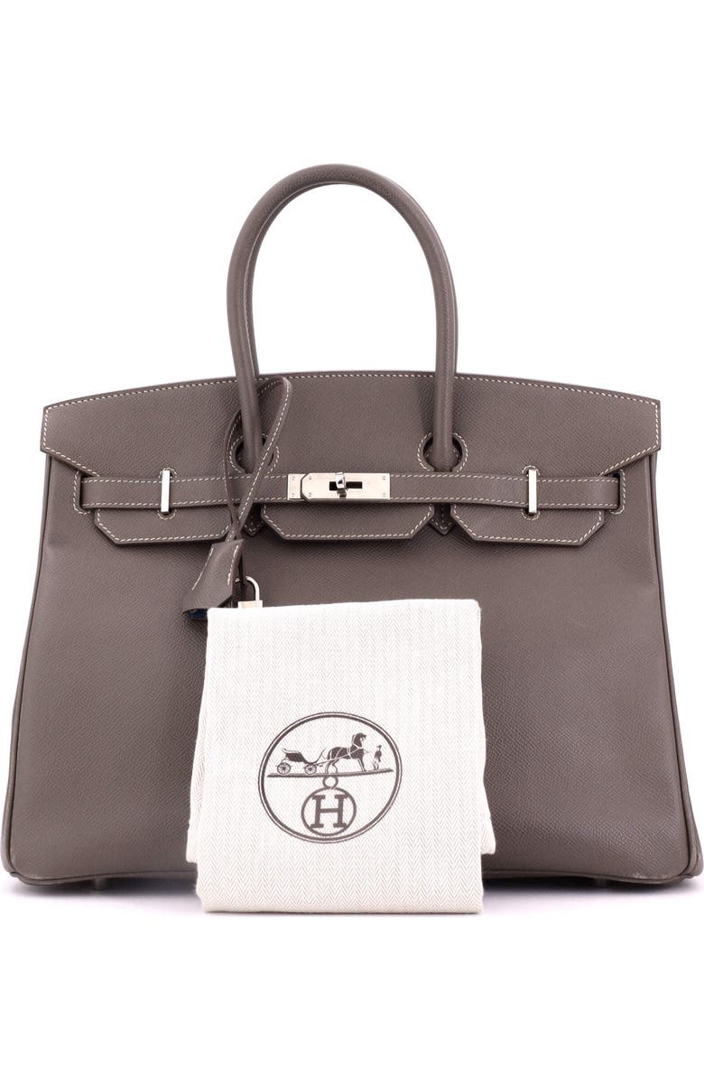 Pre-Owned Hermes Candy Birkin Bag Epsom 35, Alternate, color, Candy - Etain/Bleu Thalassa