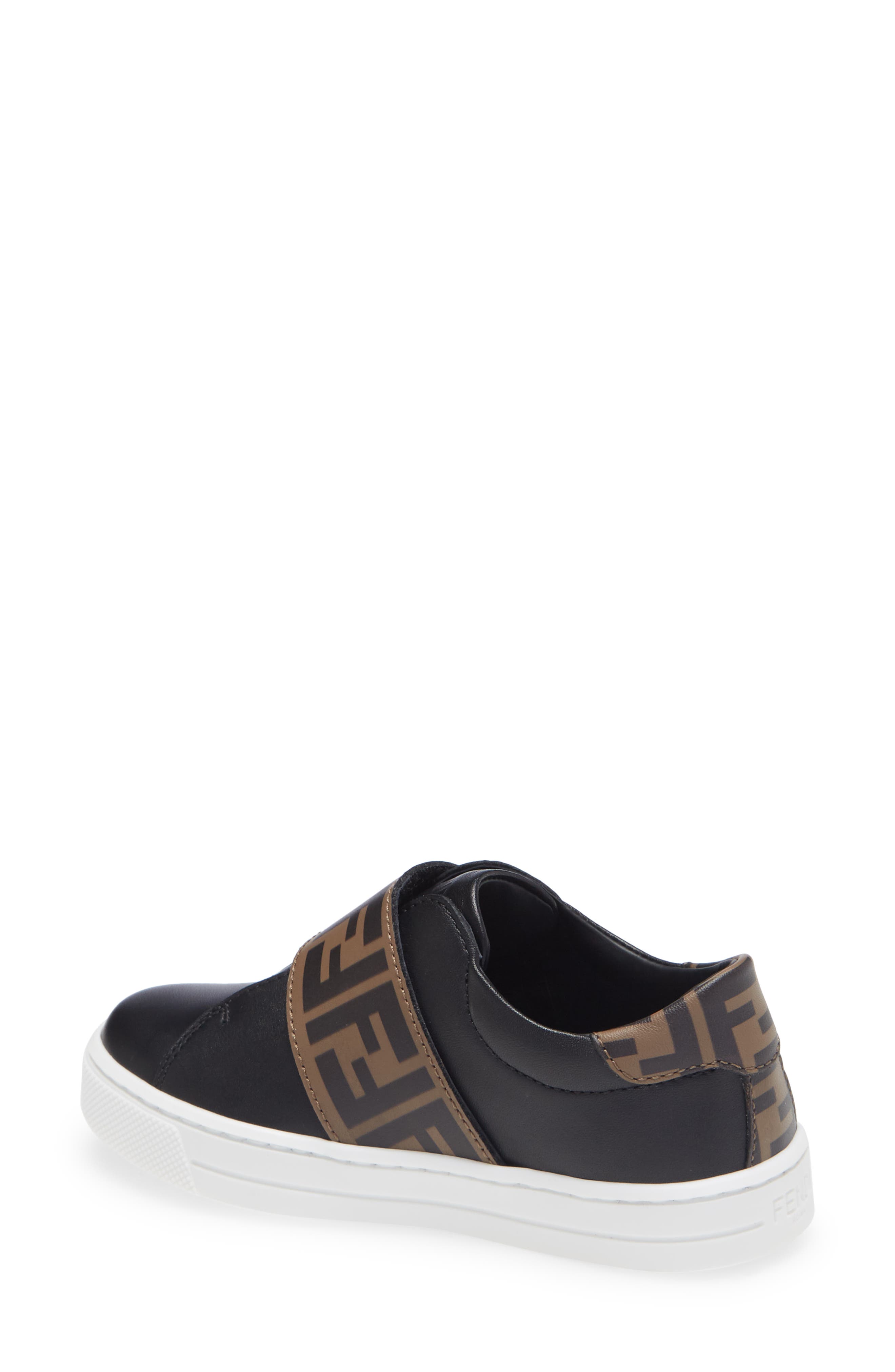 Fendi Kids' FF Logo Low Top Sneaker, Alternate, color, 