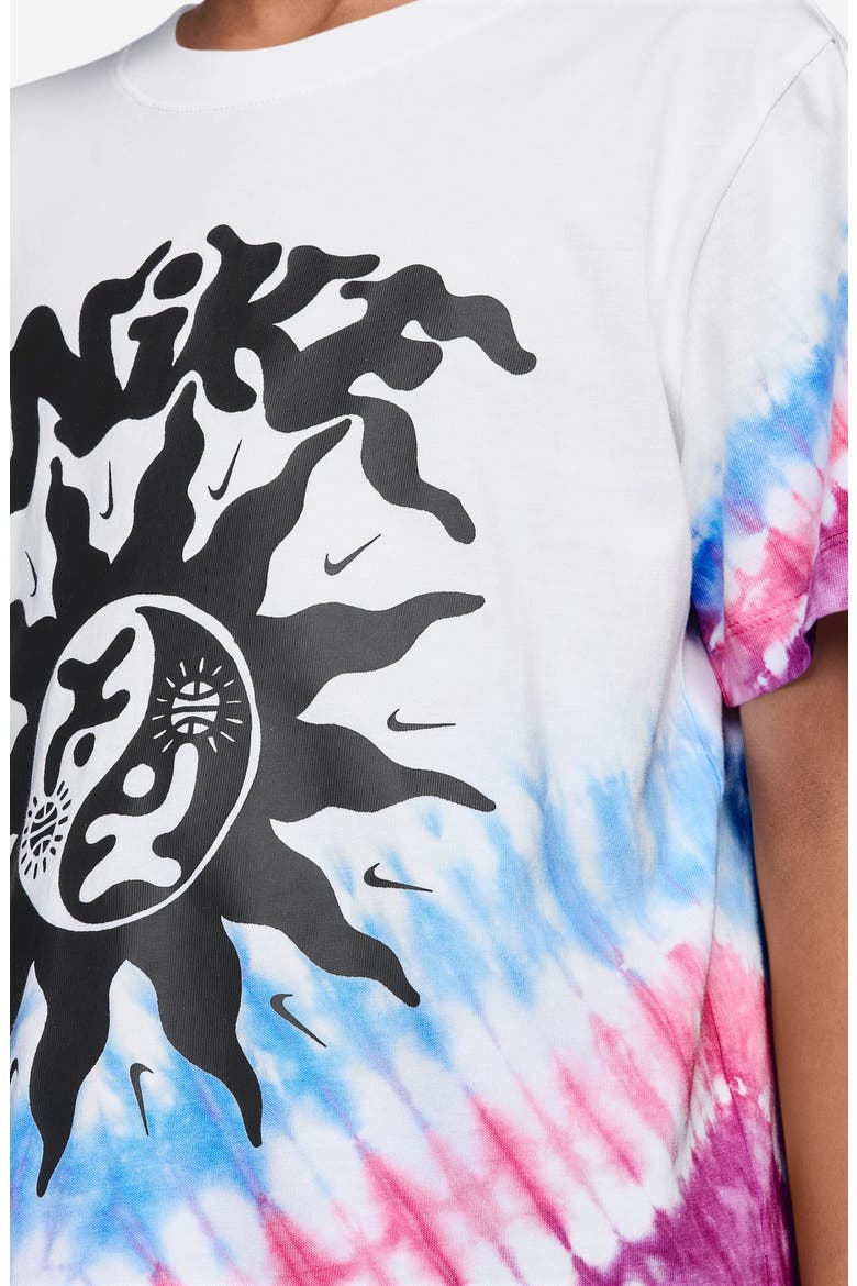 Kids' Basketball Tie Dye Cotton Graphic T-Shirt, Alternate, color, WHITE/ UNIVERSITY BLUE