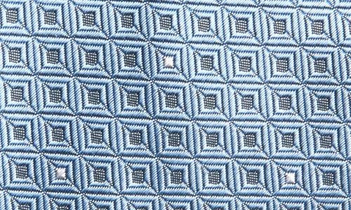 Brioni Geometric Pattern Silk Tie In Sky Blue
