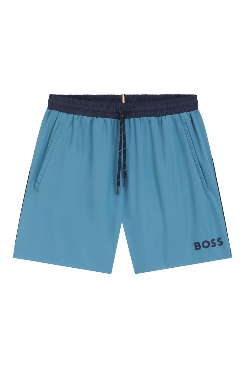 Starfish Solid Swim Trunks, Alternate, color, TURQUOISE/ AQUA