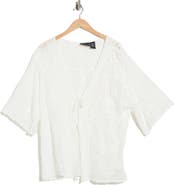 Forgotten Grace Floral Embroidered Tie Front Cardigan