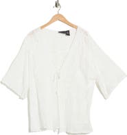 Forgotten Grace Floral Embroidered Tie Front Cardigan