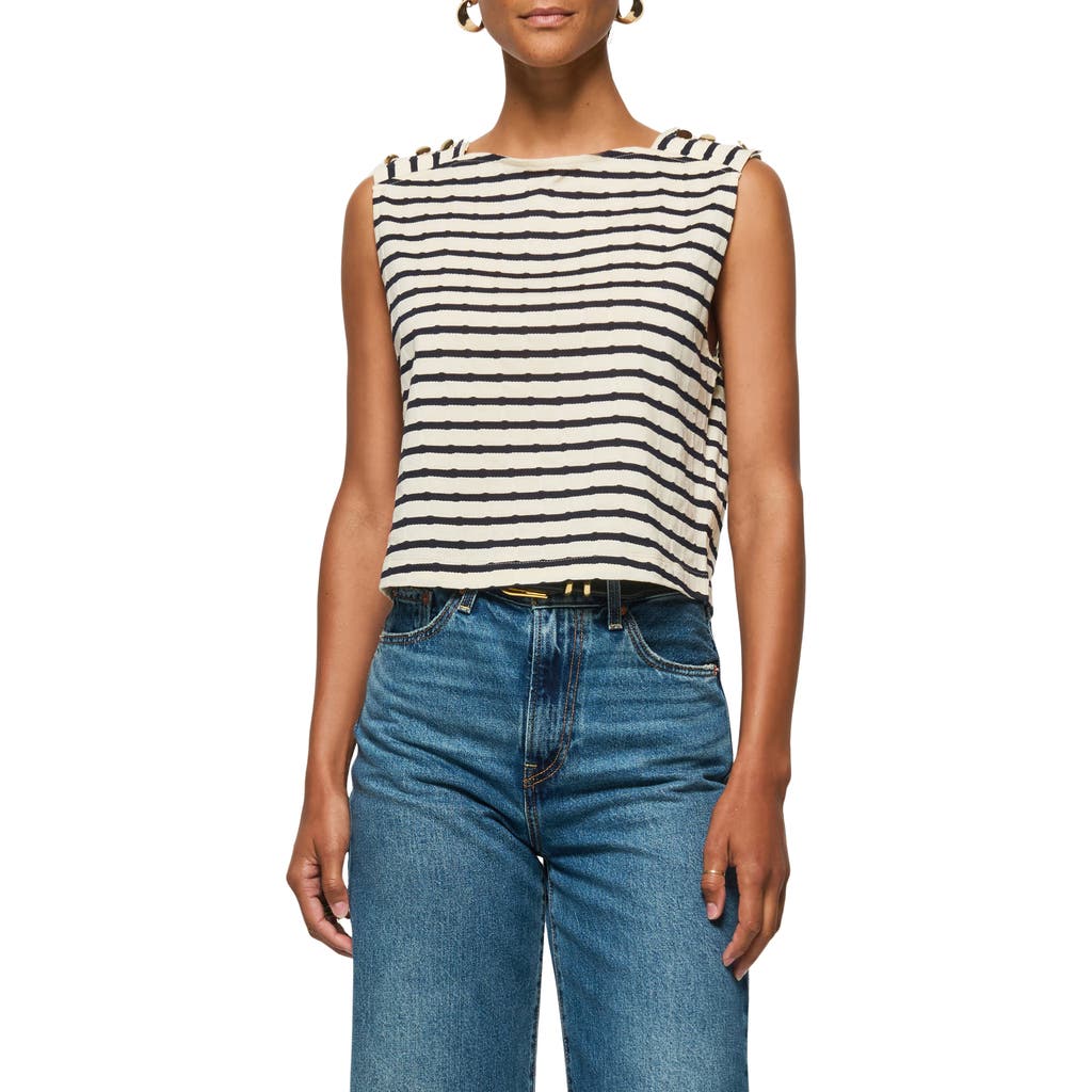 Nation Ltd Bettina Stripe Pima Cotton Tank In Night Sky Stripe