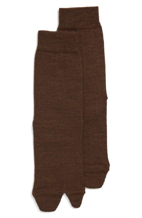 Wool Blend Rib Tabi Socks