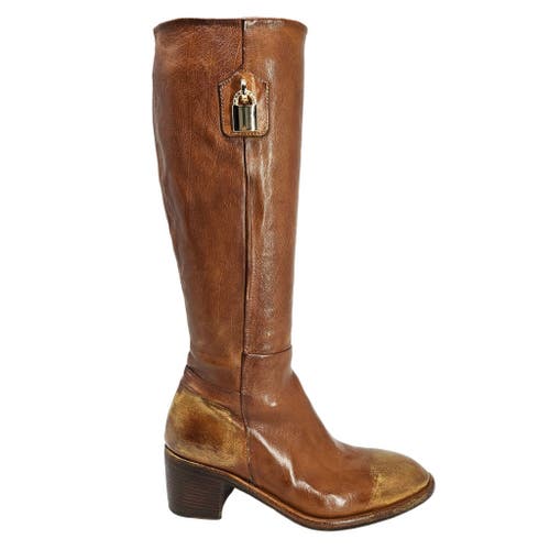 Madison Maison Tall Hand Rubbed Lock Boot In Brown