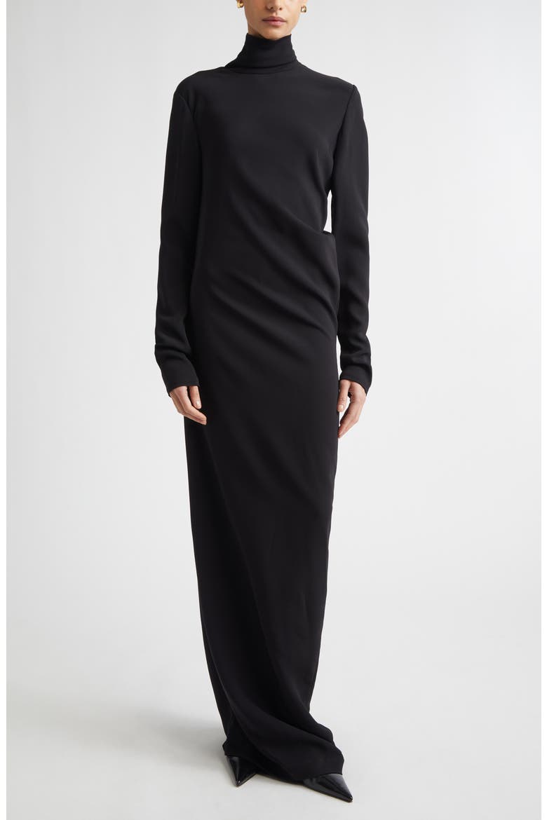 Twist Long Sleeve Dress, Alternate, color, BLACK