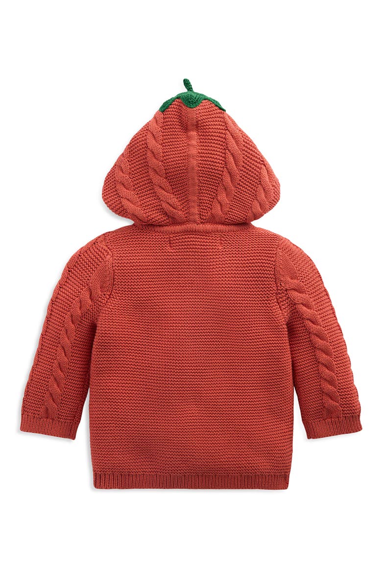 Kids' Pumpkin Novelty Cable Knit Jacket, Alternate, color, ORANGE PUMPKIN