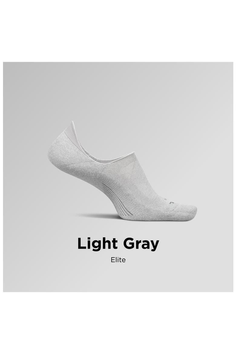Elite Light Cushion Invisible Socks  AntiSlip Sport Sock Liner with Targeted Compression, Alternate, color, Light Gray
