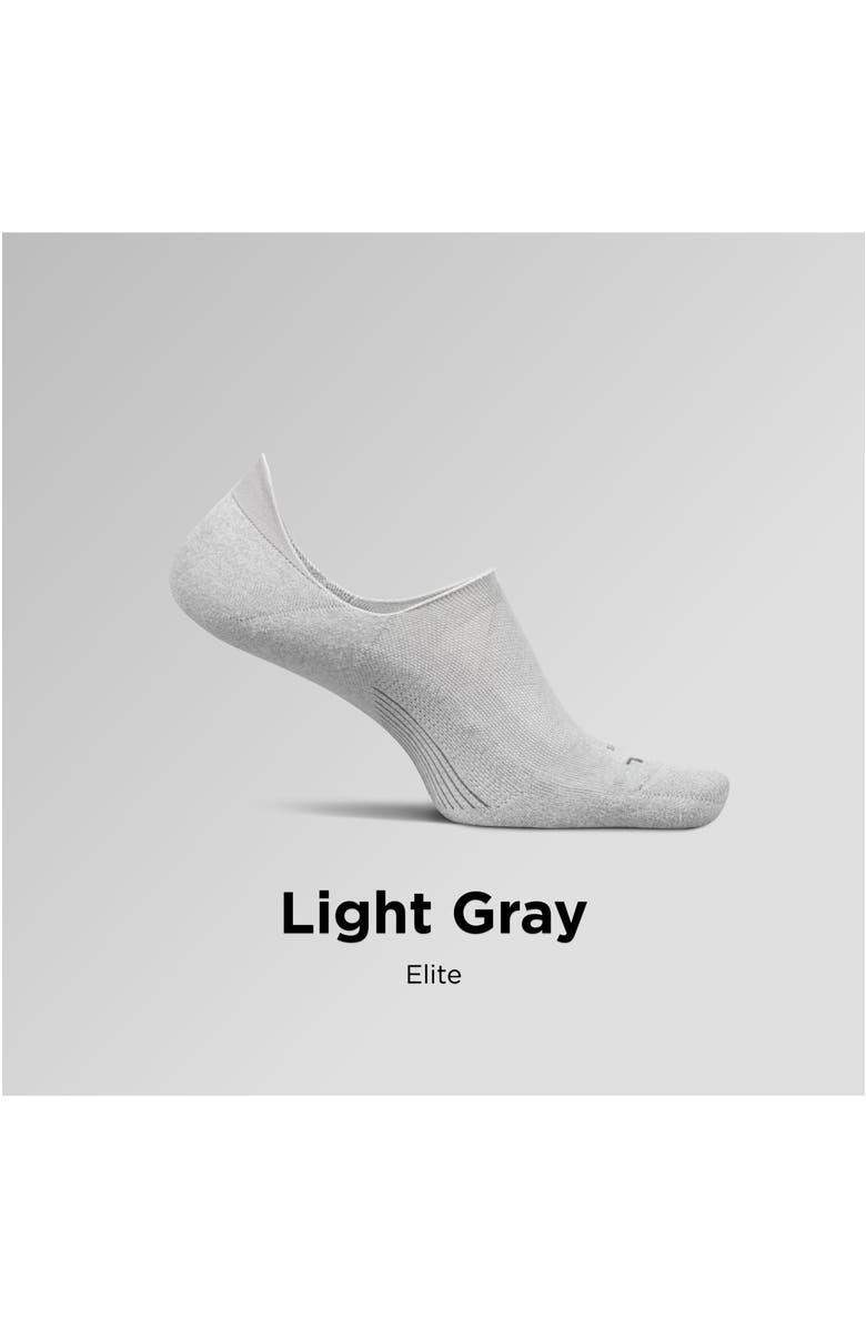 Feetures Elite Light Cushion Invisible Socks AntiSlip Sport Sock Liner with Targeted Compression, Alternate, color, Light Gray