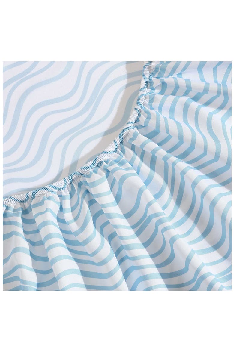 Lineary Waves Print Microfiber Sheet Set, Alternate, color, BLUE