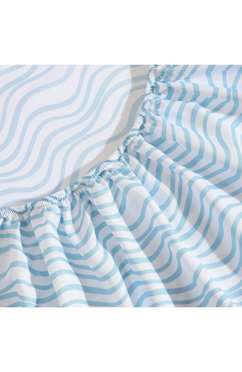 Nautica Lineary Waves Print Microfiber Sheet Set, Alternate, color, Blue