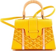 Pre-Owned Goyard Structured Saigon Top Handle Bag Coated Canvas with Leather Mini