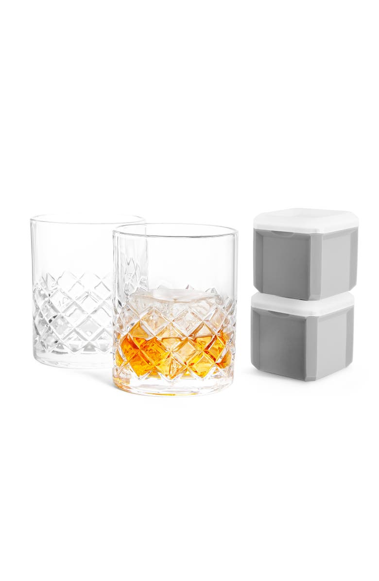 FINAL TOUCH Yarai Double Old-Fashioned Glass Set, Main, color, Clear