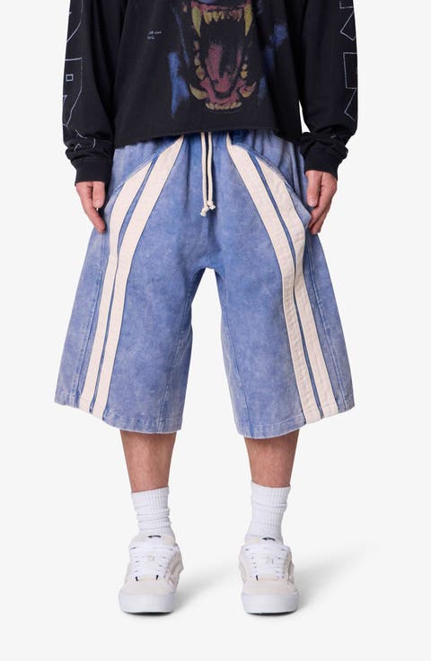 Ultra Baggy Stripe Cotton Twill Shorts
