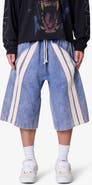 mnml Ultra Baggy Stripe Cotton Twill Shorts