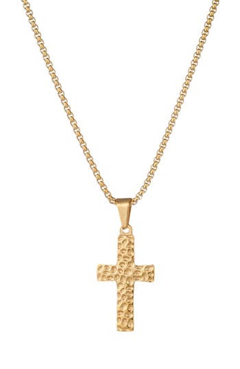 Eye Candy Los Angeles Elliot Cross Pendant Necklace In Gold