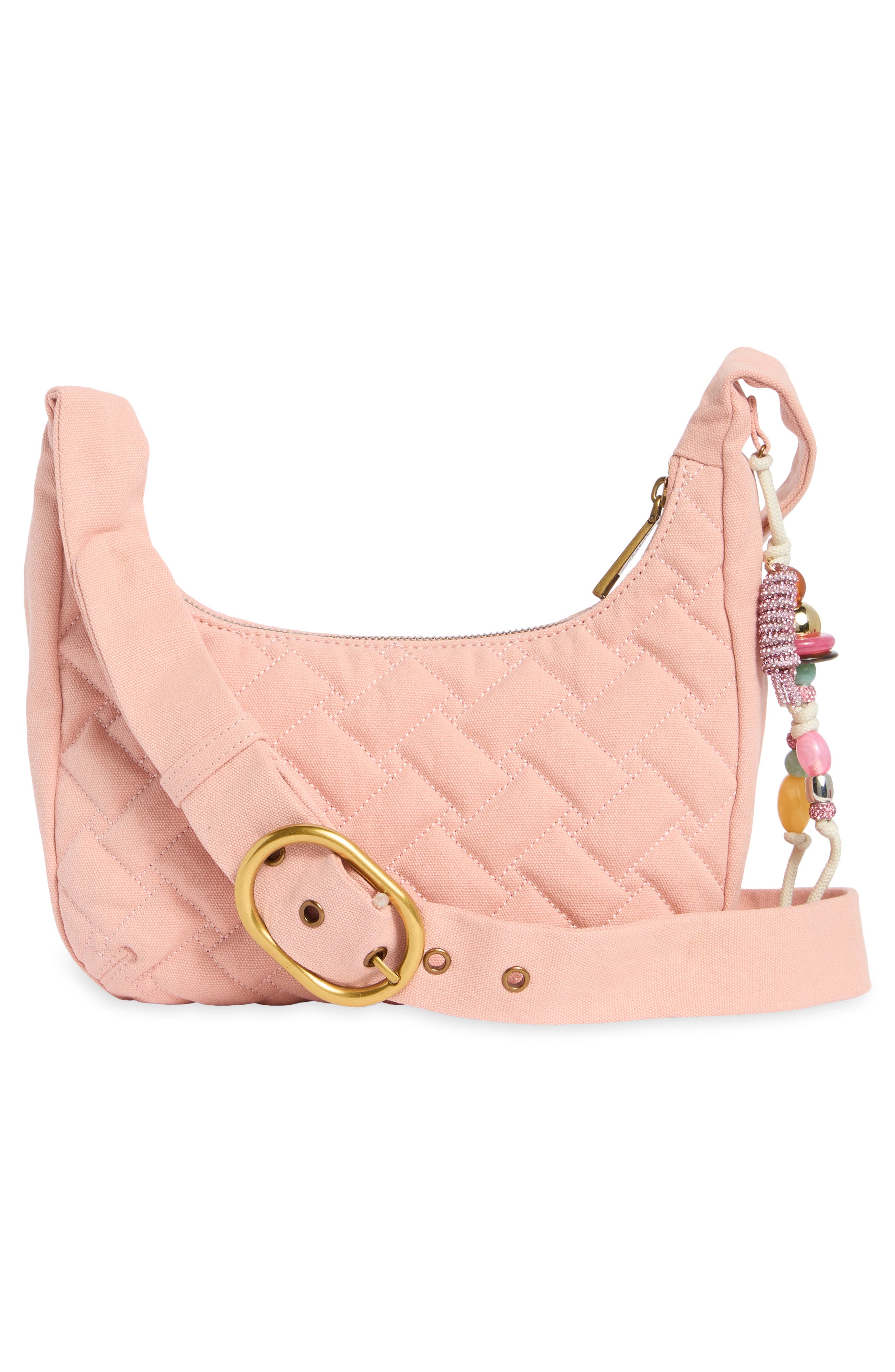 Kurt Geiger London Angel Quilted Hobo Shoulder Bag, Alternate, color, Light/ Pastel Pink