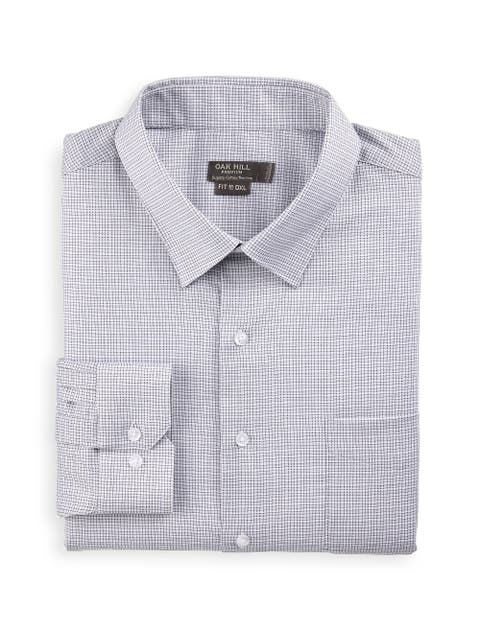 Big & Tall Textured Check Patterned Dress Shirt