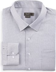 Oak Hill Premium by DXL Big & Tall Textured Check Patterned Dress Shirt