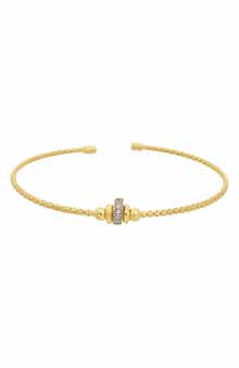 Diamond Sterling Silver Cuff Bangle