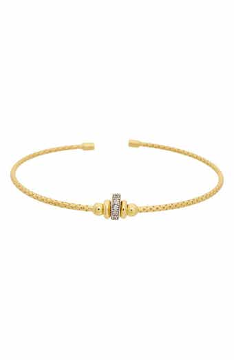 Diamond Sterling Silver Cuff Bangle
