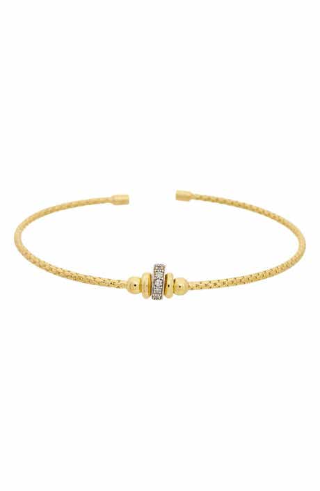 Diamond Sterling Silver Cuff Bangle