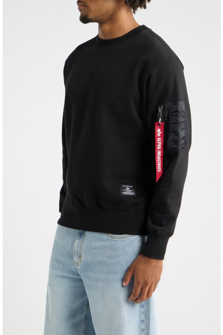 Utility Pocket Sweatshirt, Alternate, color, BLACK
