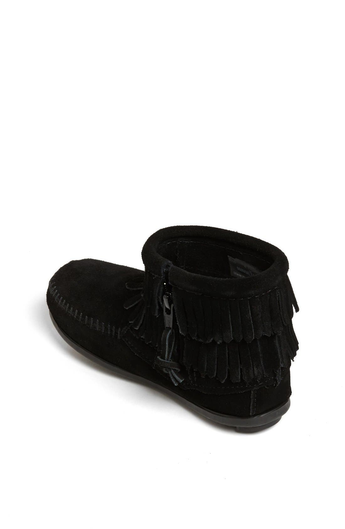 'Double Fringe' Boot, Alternate, color, BLACK