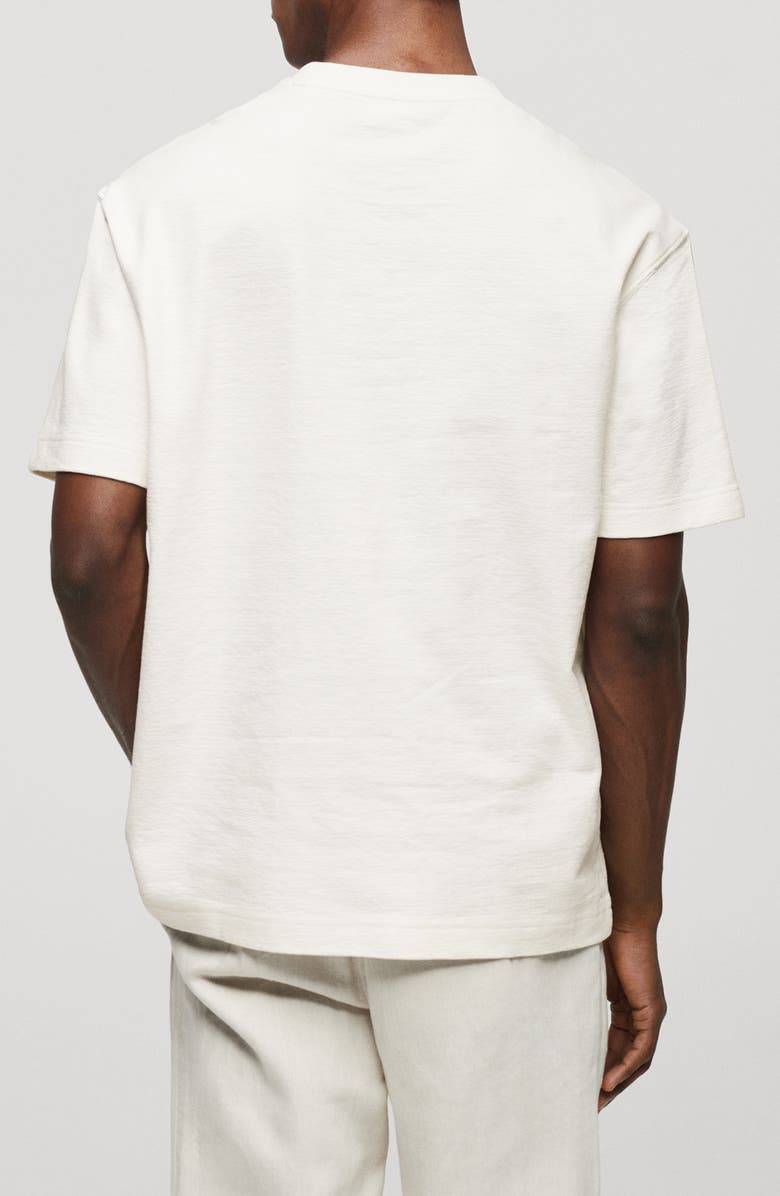 MANGO Relaxed Fit Textured Cotton T-Shirt, Alternate, color, 