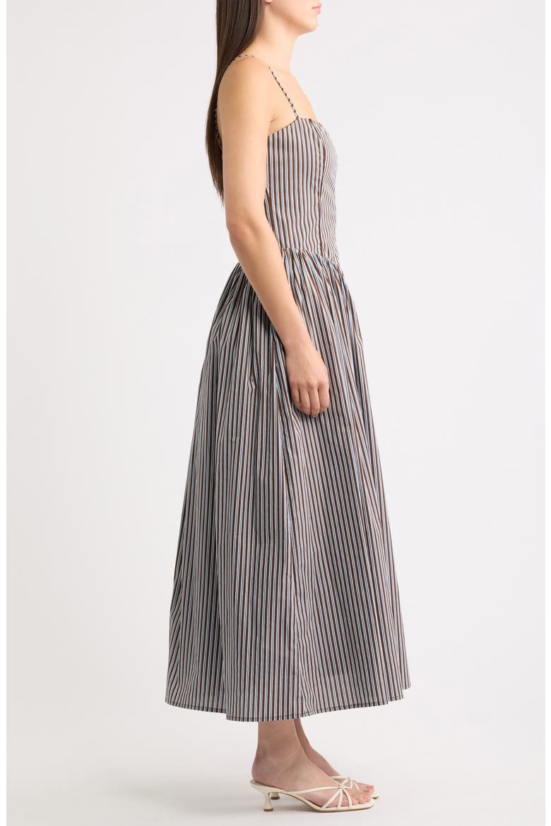 Chandler Fit & Flare Cotton Maxi Dress, Alternate, color, BROWN MULTI