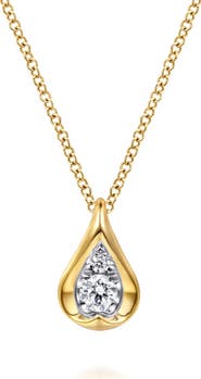Gabriel & Co. 14k Gold Diamond Teardrop Pendant Necklace