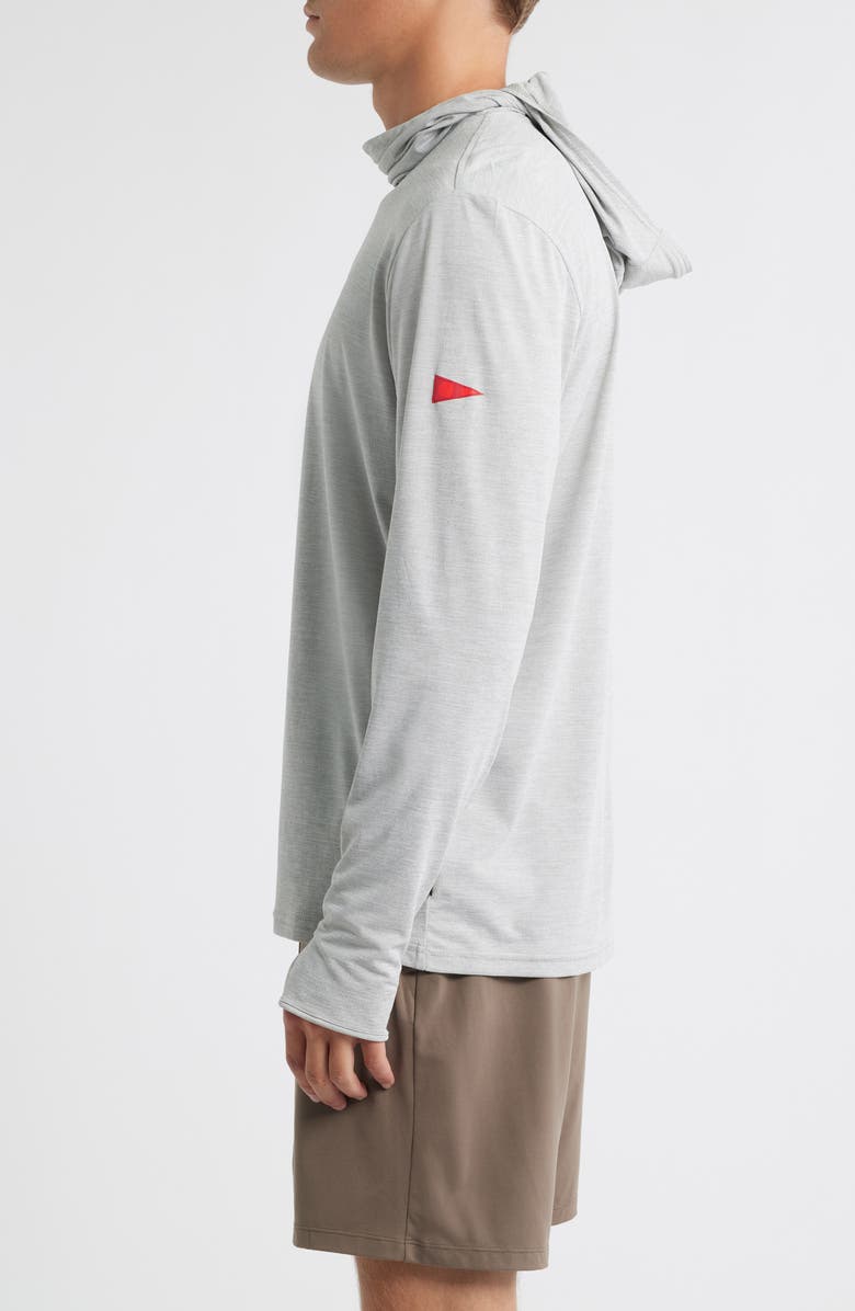 Florence Airtex Long Sleeve Hooded Performance Top, Alternate, color, Light Heather Grey