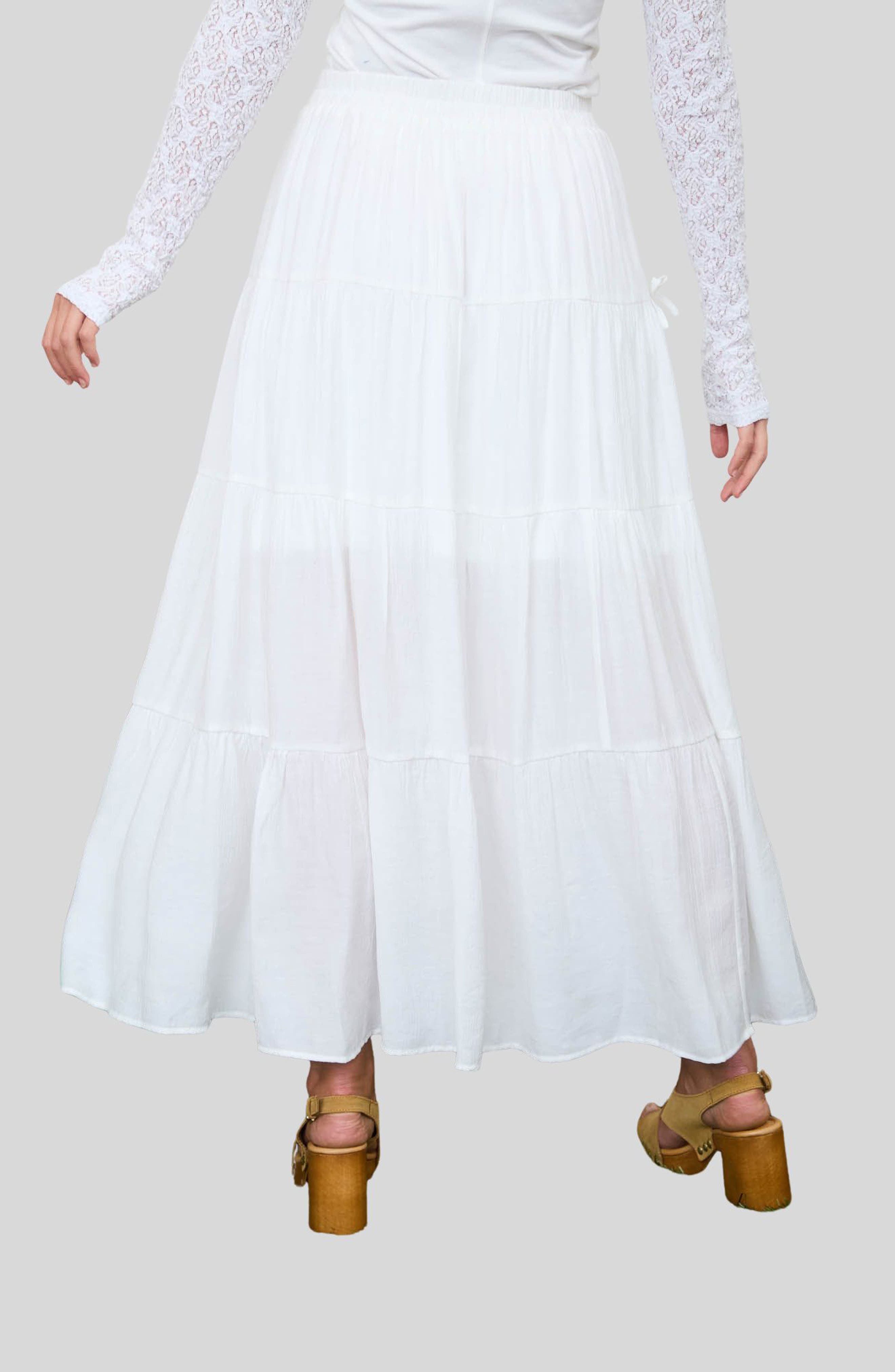 Bow Tiered Maxi Skirt - image 2