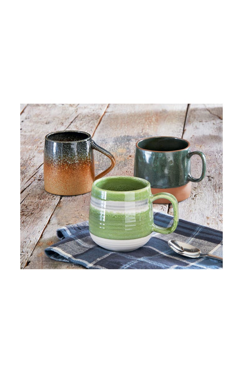 tag Glen Ribbed Reactive Glaze Mug Green Multi Dishwasher Safe, Alternate, color, Green