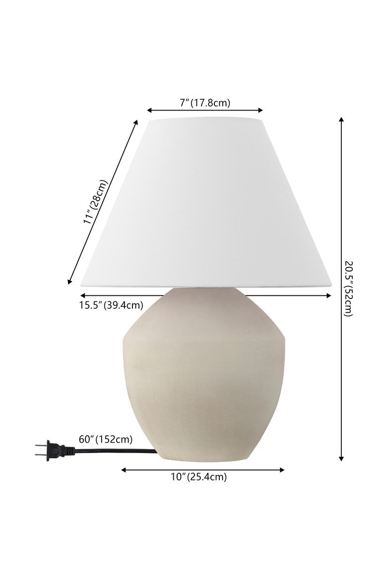 Ralf 20.5" Minimalist Scandinavian Resin/Iron LED Table Lamp, Alternate, color, Matte Cream