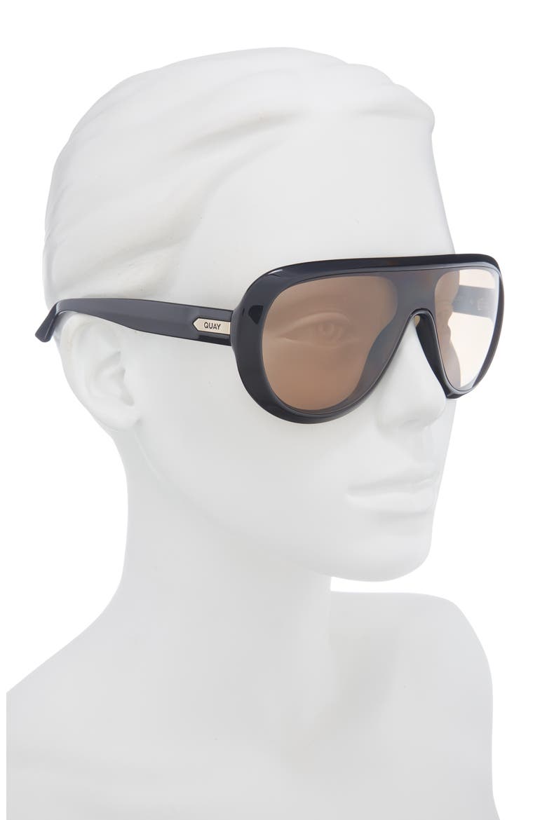 Set List 134mm Aviator Shield Sunglasses, Alternate, color, BLACK/ TAN