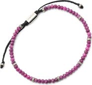 Jan Leslie Faceted Gemstone Bracelet With Black Pull Cord